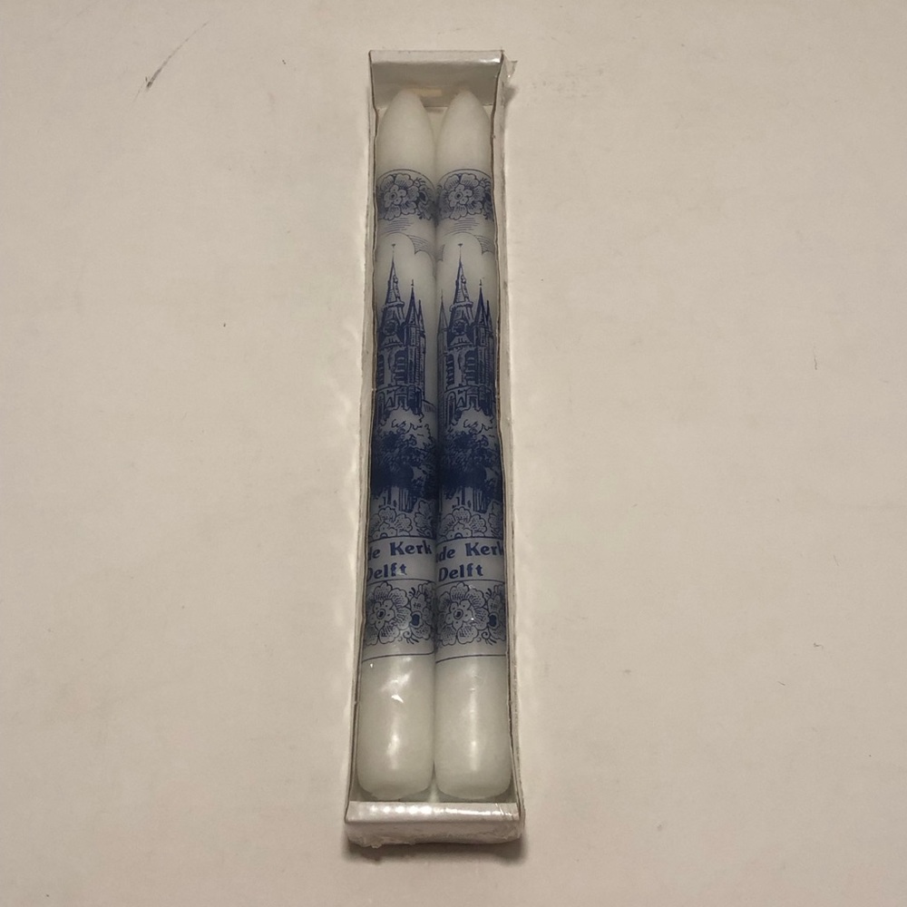 Holland Blue and White Decorative Candles